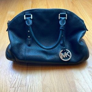 Michael Kors Black Leather handbag with Silver Accents